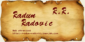 Radun Radović vizit kartica